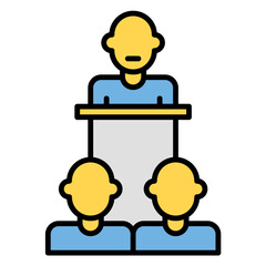 conference icon or logo illustration filled outline color