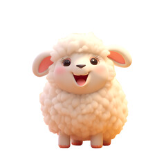 cute white and pink sheep smiling with small eyes soft smooth lighting