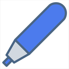 Marker icon or logo illustration filled outline color style. Icon school line color.