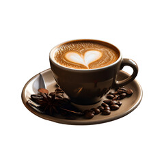heart coffee lover soft smooth lighting 3d neon