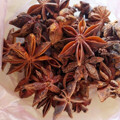 star anise spices in group