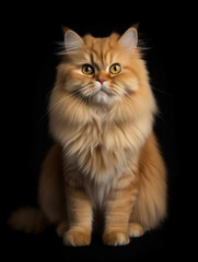 Naklejka na ściany i meble British Longhair Cat Studio Shot Isolated on Clear Background, Generative AI