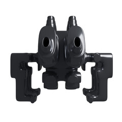 Naklejka premium Metal abstract shape, 3d render