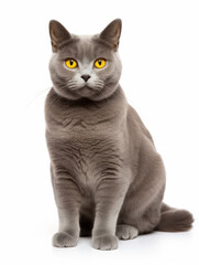 Chartreux Cat Studio Shot Isolated on Clear Background, Generative AI