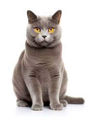 Obraz premium Chartreux Cat Studio Shot Isolated on Clear Background, Generative AI