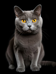 Obraz premium Chartreux Cat Studio Shot Isolated on Clear Background, Generative AI