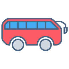 Bus icon or logo illustration filled outline color style. Icons transportation.
