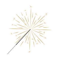 party sparkler vector illustration, isolated on white  background