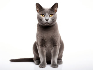 Obraz premium Korat Cat Studio Shot Isolated on Clear Background, Generative AI