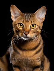 Malayan Cat Studio Shot Isolated on Clear Background, Generative AI