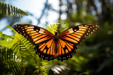 Fototapeta premium A close-up of a butterfly. Generative Ai