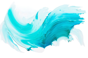 Brush Strokes of Turquoise on transparent background.