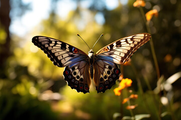 A close-up of a butterfly. Generative Ai