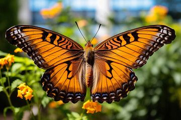 Fototapeta premium A close-up of a butterfly. Generative Ai