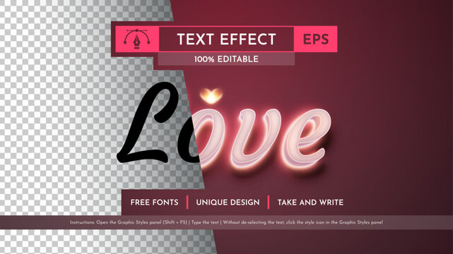 Love - Editable Text Effect, Font Style