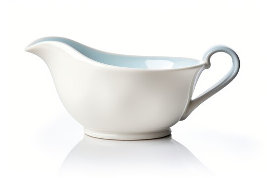 A single gravy boat isolated on white background 