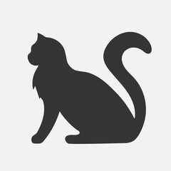 Cat Black icon. Pet Friend silhouette. Home pet, veterinary clinic concept.  Vector
