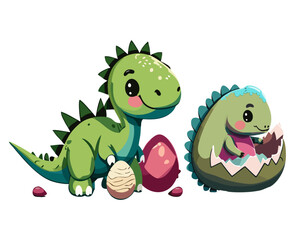 dinosaur and her baby