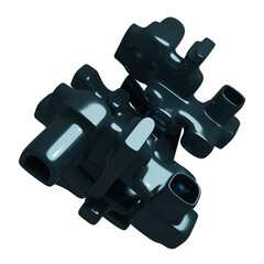 Metal abstract shape, 3d render © neurostructure