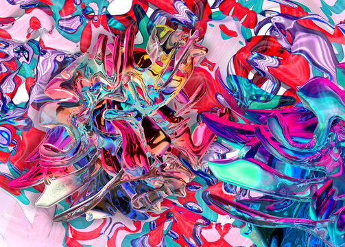 3D, colorful, transparent, abstract background