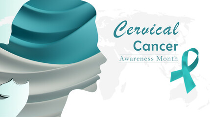 A Cervical cancer awareness month banner - obrazy, fototapety, plakaty
