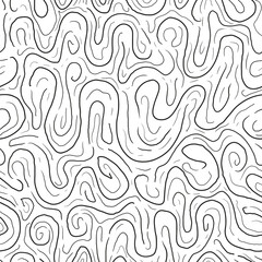 abstract sinuous lines and waves on a seamless pattern. endless light background with abstract lines and doodles.