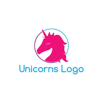unicorn logo design vector