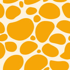 giraffe print. orange abstract spots scattered across the seamless background.