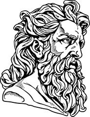Epimetheus god statue Vintage sketch