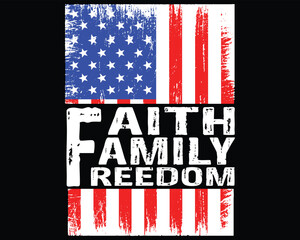 Faith Family Freedom American Flag Christians T-Shirt 