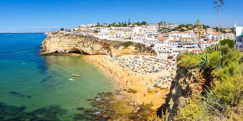 Panorama of Carvoeiro in summer time, Portugal - 684310440