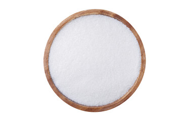bowl of salt isolated on transparent background, top view
