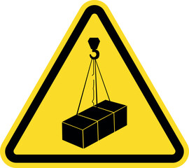 Falling hazard risk sign. Black on yellow background. Safety signs and symbols.