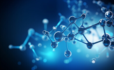 Scientific and cosmetology background featuring an abstract molecular structure.