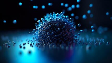 Nano particle molecule. Nano medicine and nanotechnology biotechnology concept. Organic or...