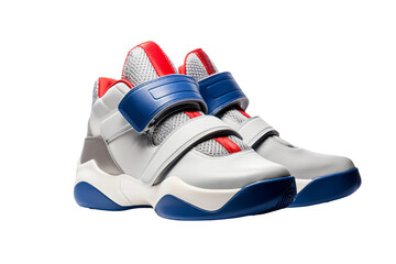 Sporty Velcro Basketball Shoes on transparent background.