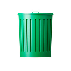 green closed bucket or container with lid isolated on transparent background. Sign or symbol. 3d render