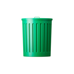 green closed bucket or container with lid isolated on white background. Sign or symbol. 3d render