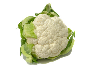 A cauliflower isolated on a white background. Healthy food concept.
