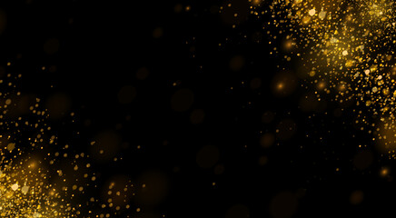 Gold golden background with glow magical dust glitters