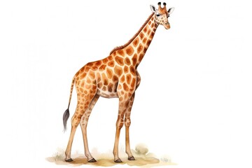 Watercolor giraffe isolated on white background