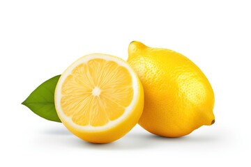 Fresh juicy lemon isolated on white background