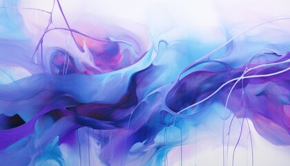fluidity in purple and blue: flowing organic shapes and brushstroke techniques