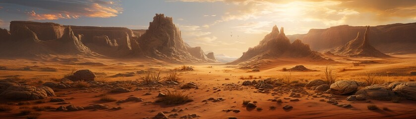 Naklejka premium Desert landscape. Canyon panorama