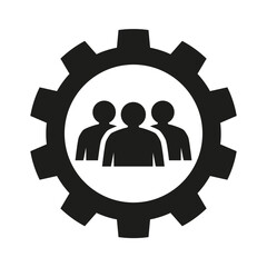 Teamwork management icon on white background.