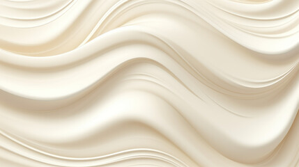 Liquid cream background. Beige and white. 3d rendering.