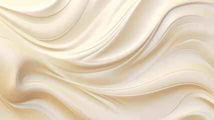 Liquid cream background. Beige and white. 3d rendering.