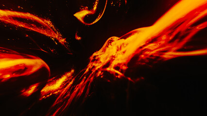 Burning abstract background. Fire flames. Golden glitter yellow red glowing shimmering defocused...