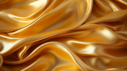 Golden silk background with some smooth lines in it. 3d render.
