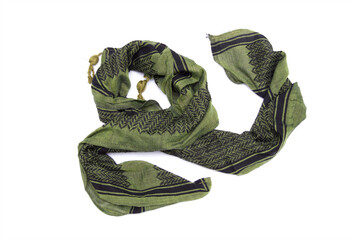 Green arabic scarf isolated on white background